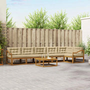 Set di divani da esterno con cuscino 7 pcs Naturale e Beige 3367701