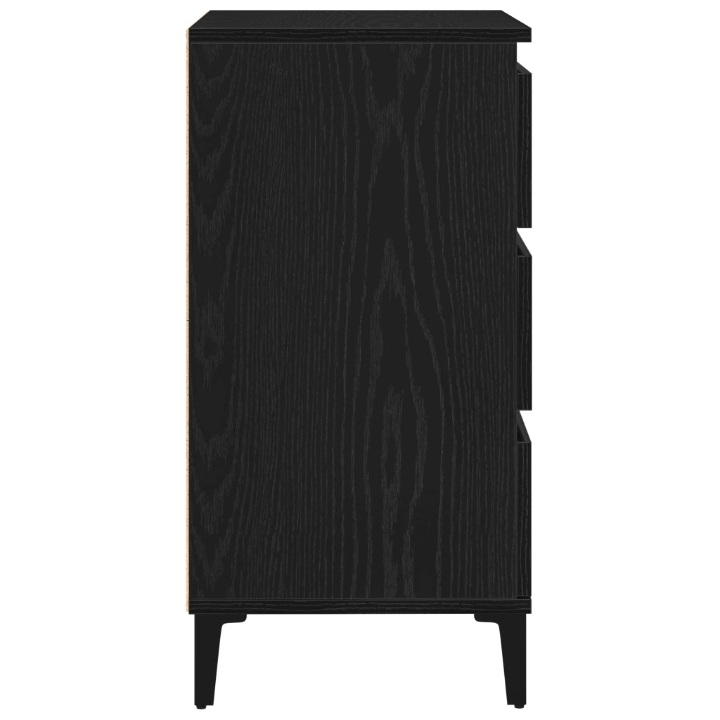 Credenza Nero Rovere 60x35x70 cm Legno ingegnerizzato