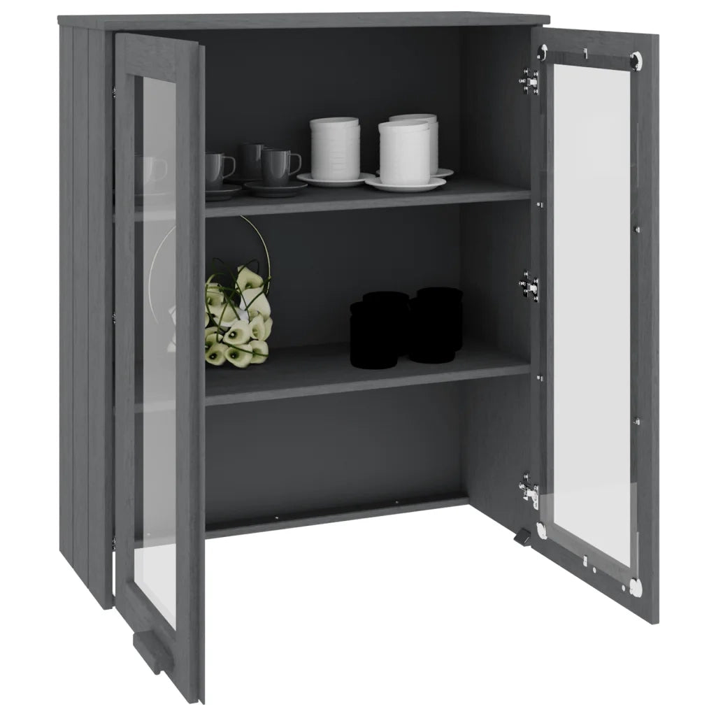 Scaffale Superiore per Credenzaa-Buffet-Armadio da cucina Grigio Scuro 85x35x100 cm Pino