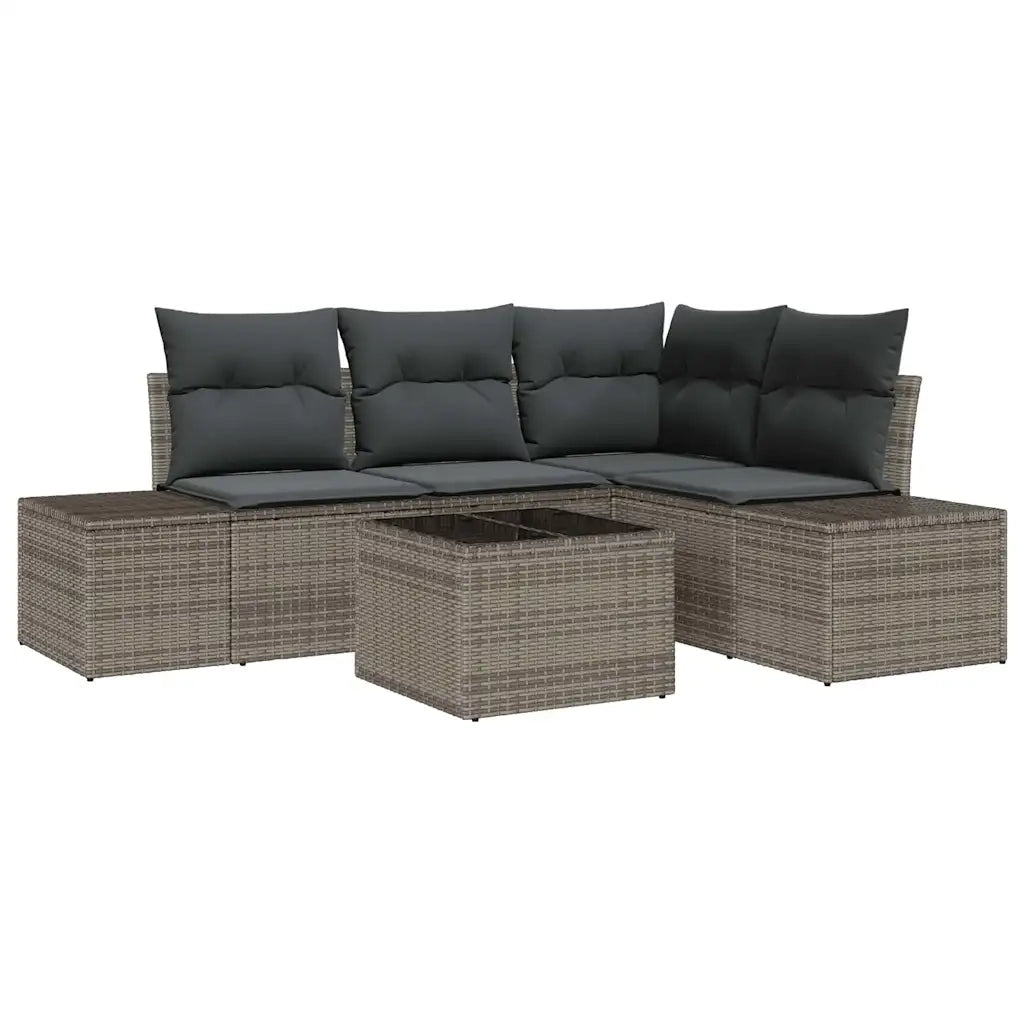 Set Divano da Giardino Grigio chiaro polyrattan 3355718