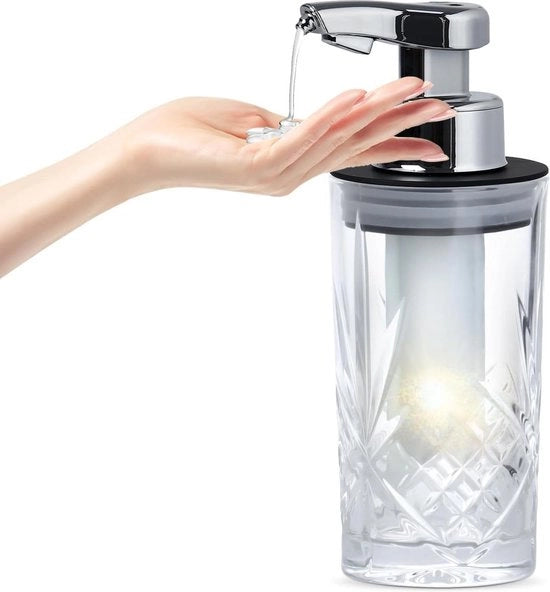 Dispensatore automatico di sapone senza contatto, elettrodomestico con contenitore in vetro da 275 ml - per cucina - bagno