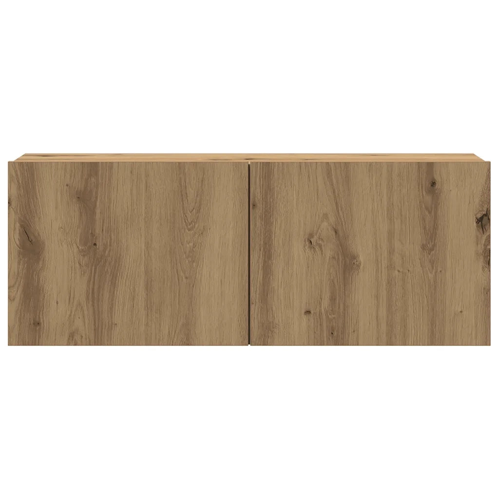 Mobili TV a Parete 4 pz-Set di 4 Credenza per TV sospesa Rovere Artigianale in Legno Multistrato 207174