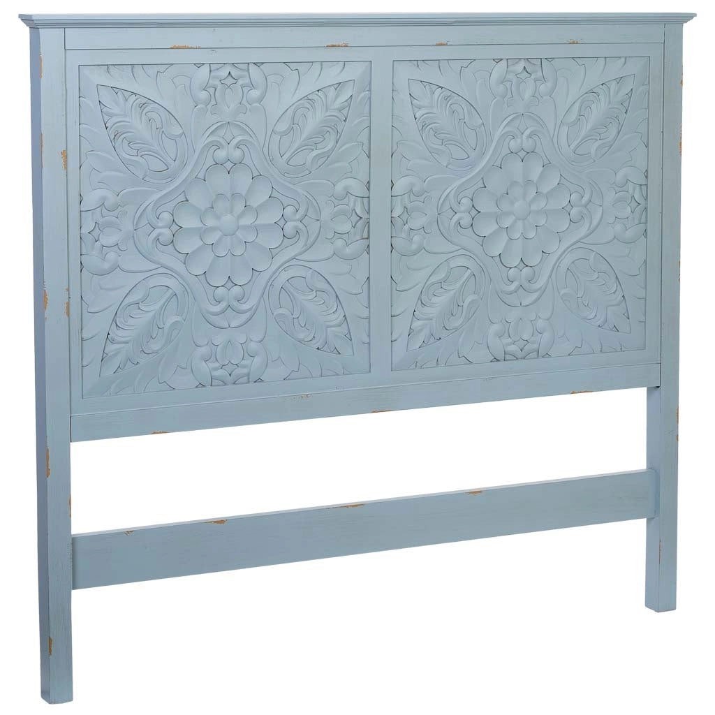 Testiera in legno blu 150x7x130h cm