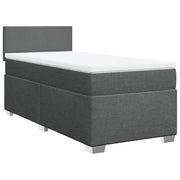 Letto singolo | Letto per adulti | Giroletto a Molle con Materasso Grigio Scuro 80x200 cm Tessuto