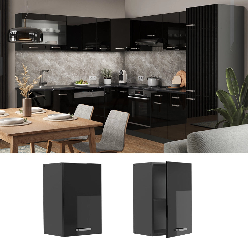 Vicco Pensile da cucina Nero lucido 40 cm