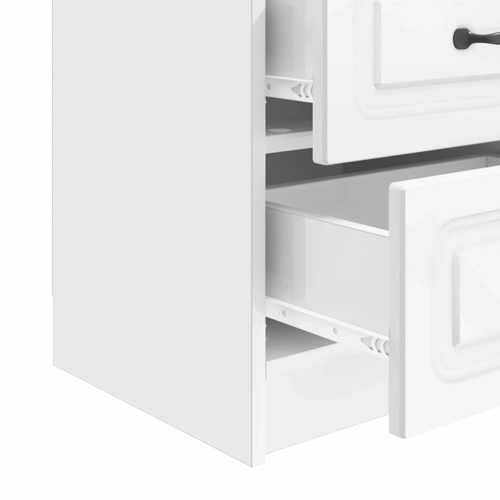 Armadio da Notte con cassetto Bianco Lucido 43 x 34,5 x 44,5 cm 895683