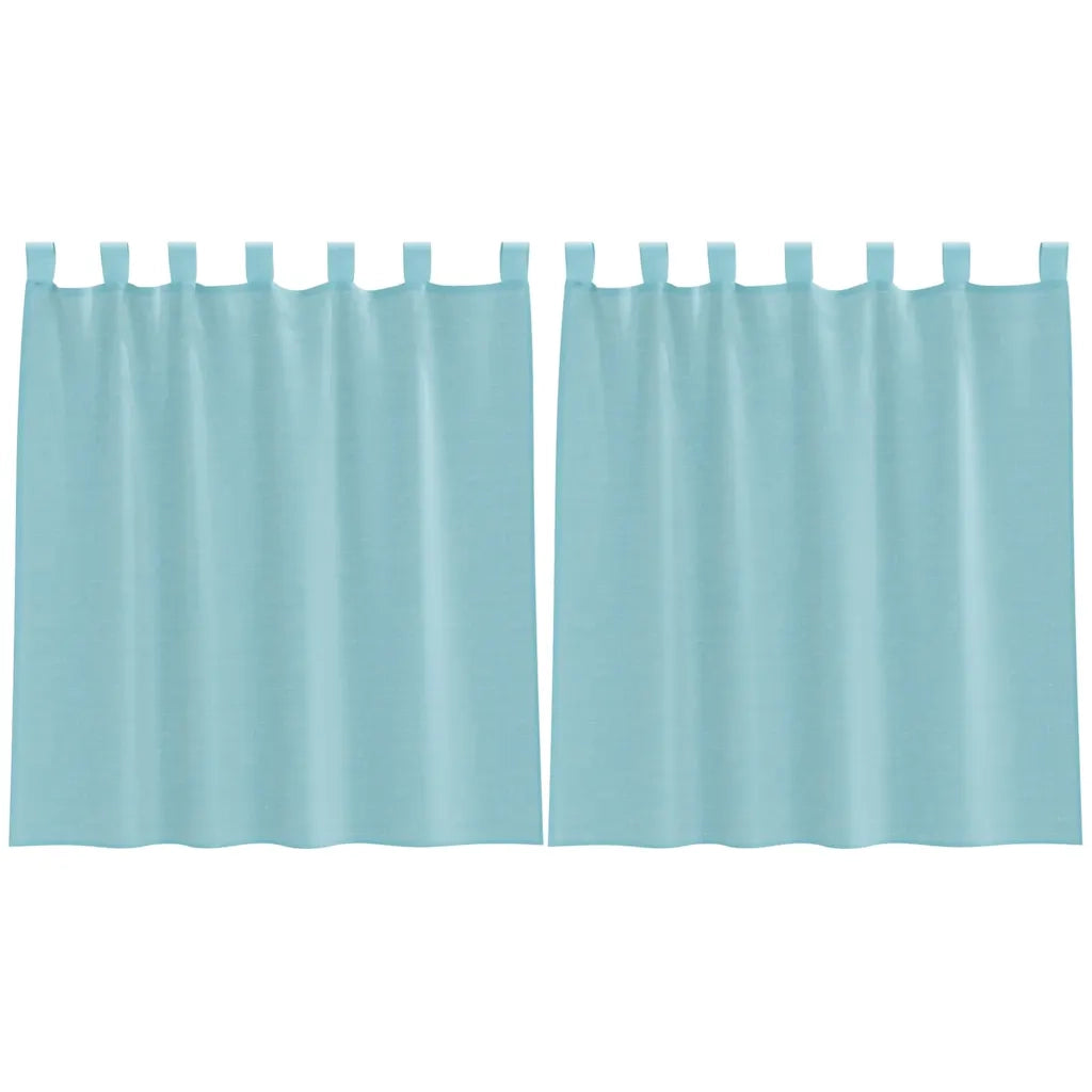 Tende in Voile con Passanti 2 pz Turchese 140x140 cm