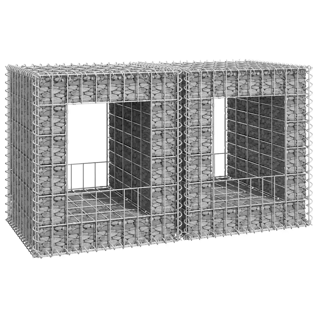 Cesti a Gabbione a Torre 2 pz 50x50x60 cm in Ferro 151267