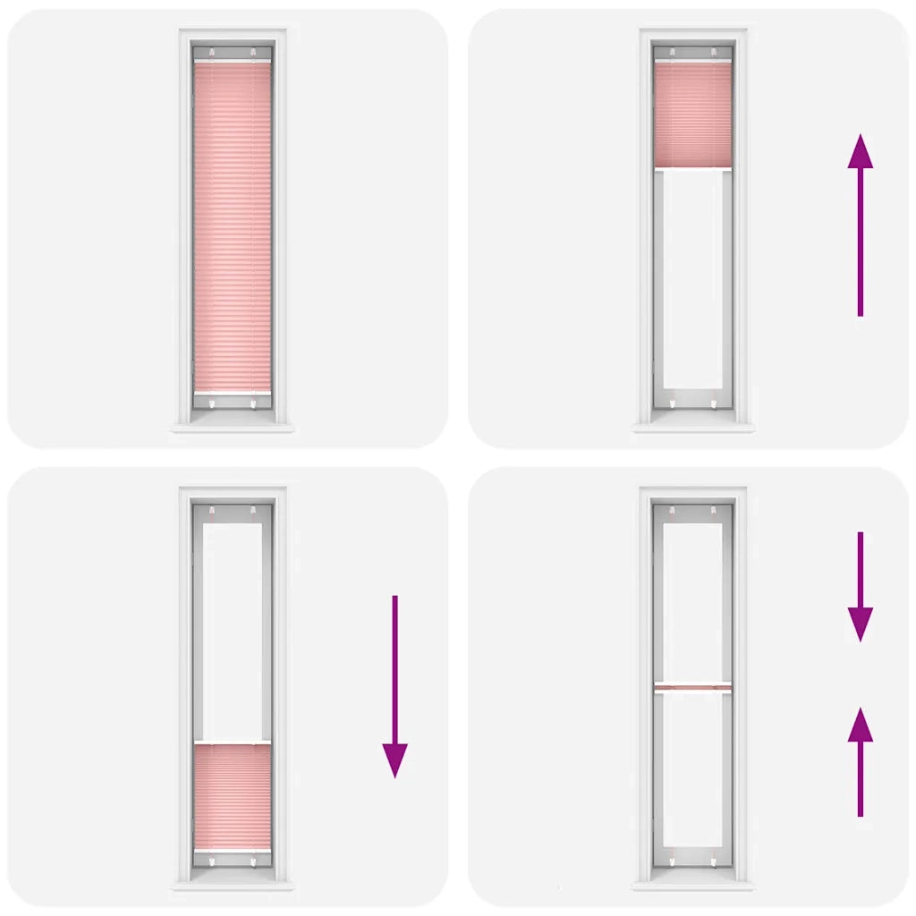 Tenda Plissettata | Tenda pliss¨¨ Rosa 45x200 cm Larghezza Tessuto 44,4 cm