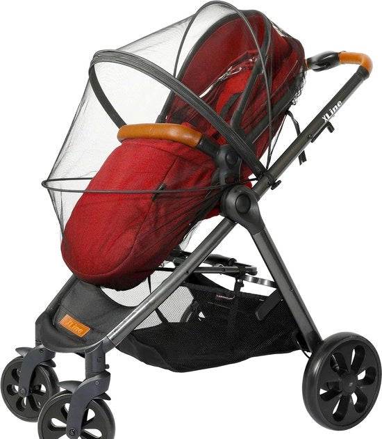 Reticolo per passeggini - Progettazione extra spaziosa con doppia chiusura a cerniera - Elastico per fissaggio preciso, adatto a carrello, seggiolino auto, jogger e passeggino