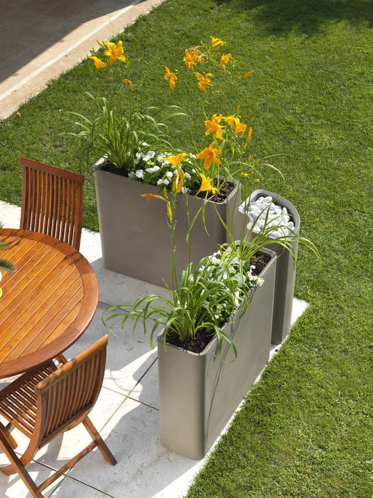 Vaso 90x27x77 cm in Polietilene Divio 80 Cappuccino Indoor