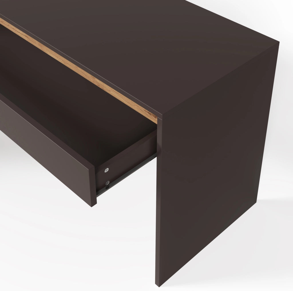 Scrivania 140x50 cm con 5 cassetti; MDF; grigio