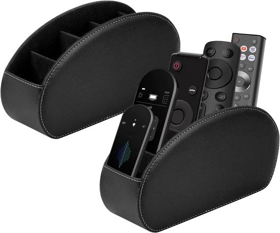 2 Pacchi Registrazione a Distanza Supporto con 5 Compartimenti Nero Pelle PU Organizzatore di Archiviazione Cassetto Box Adatto per Controller Media Trucco