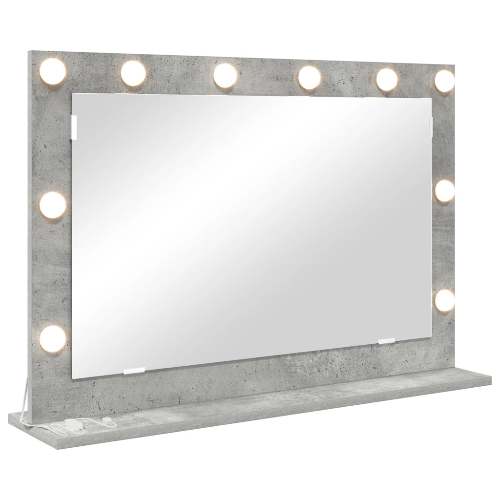Specchio da toeletta Grigio cemento Vetro 80 x 55 x 18 cm