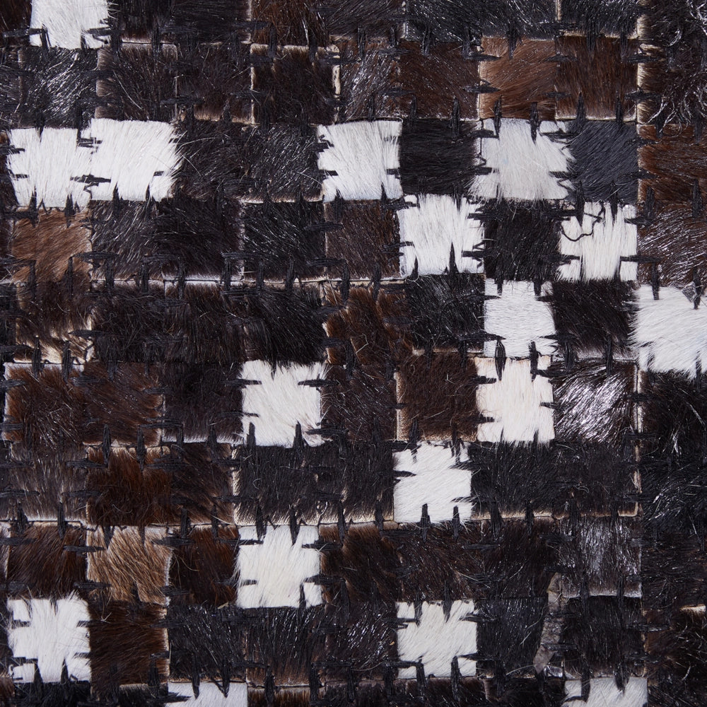 Tappeto tappetino Marrone con Pelle Argento 140 x 200 cm Patchwork Rustico