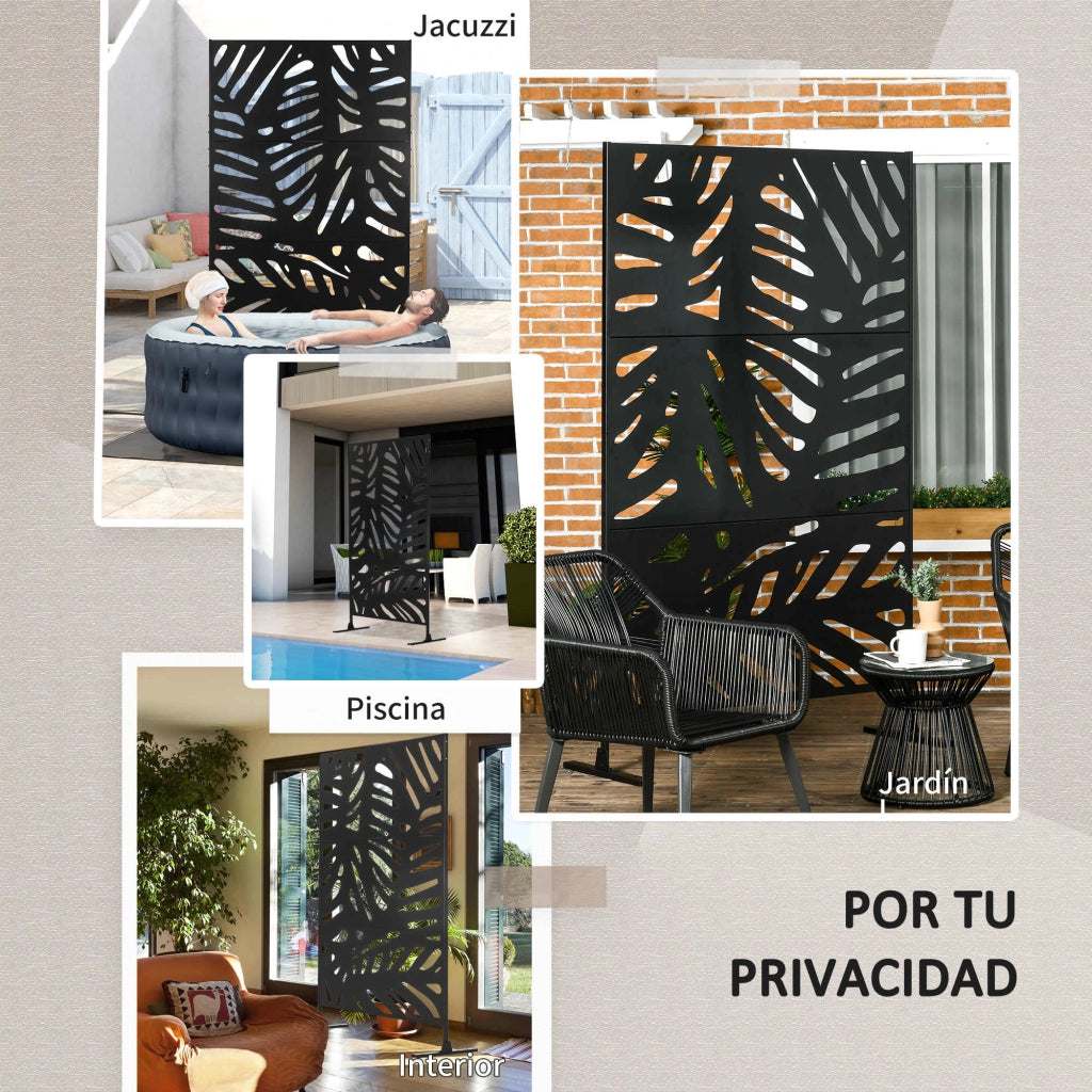 Biombo 3 Pannelli ¨C zephmum ¨C Nero 122x198 cm
