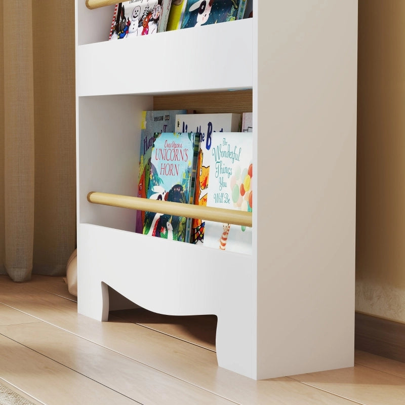 Libreria per bambini con 3 ripiani, scaffale portaoggetti in legno, scaffale per giocattoli e libri, scaffale autoportante per camerette e sale