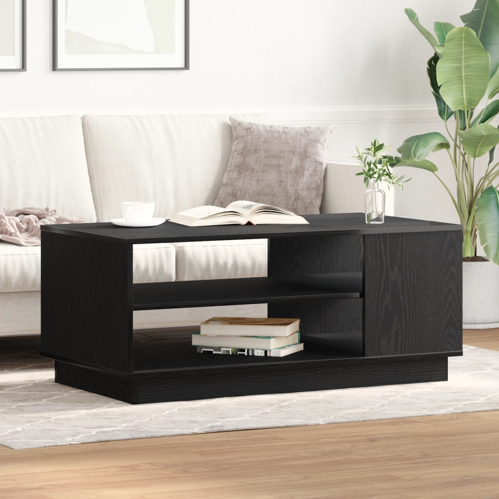 Tavolino da caffÃ¨ in rovere nero 102x55x43 cm realizzato in legno ingegnerizzato