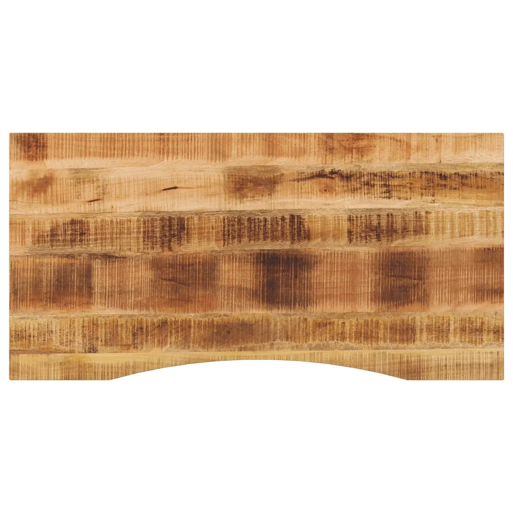 Piano Scrivania con Curva 120x60x2,5cm Massello Grezzo di Mango
