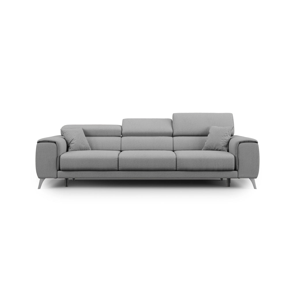 Fusion Divano con 3 sedute allungabili in tessuto smacchiabile T05 260 cm grigio