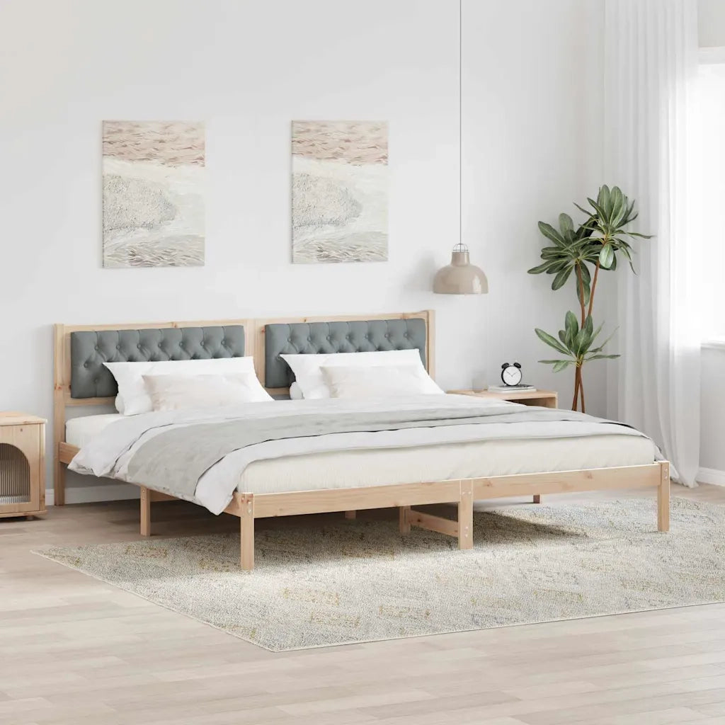 Struttura del letto Grigio chiaro 200 x 200 cm Pino massello