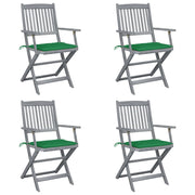 Sedie da Giardino Pieghevoli 4pz con Cuscini in Massello Acacia cod mxl 6327