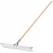 Rastrello in alluminio KADAX per fieno, erba, foglie, giardino, leggero, manico a 22 denti