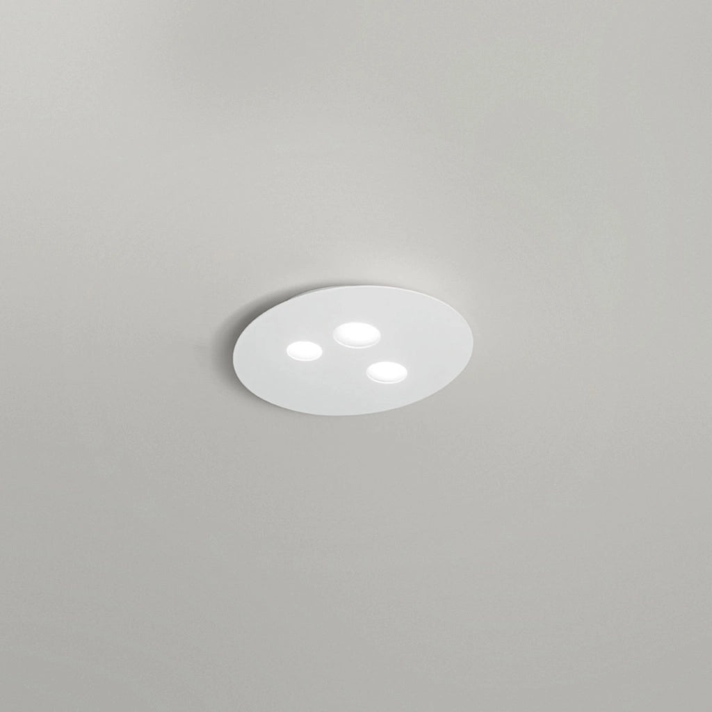 Plafoniera Luna in metallo bianco 47,5x40cm, 3 luci GX53 max 3x8W, IP20, design moderno rotondo, lampadine escluse