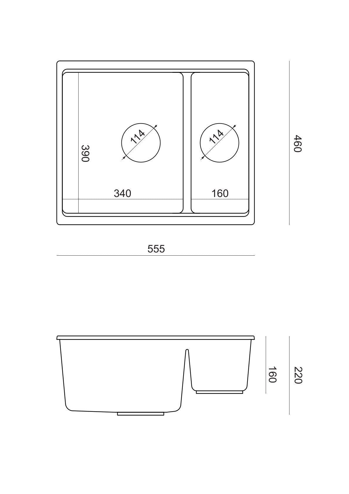 Lavello In Granito Logan 150 Black Nero