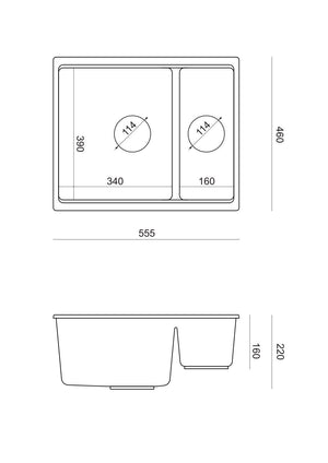 Lavello In Granito Logan 150 Black Nero