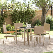 Set da Pranzo per Giardino 5 pcs Beige polyrattan 3365389