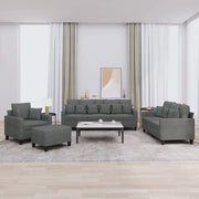 Set di Divani 4 pz con Cuscini Grigio Scuro in Tessuto 3201641