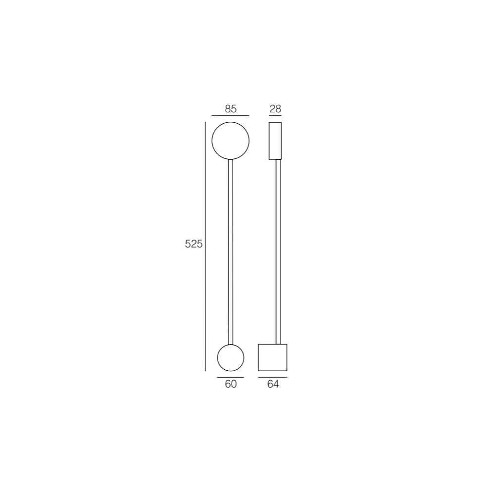 Lampada da parete Eclipsia nera - 525x85x64mm GX53 - Applique da muro in metallo elegante