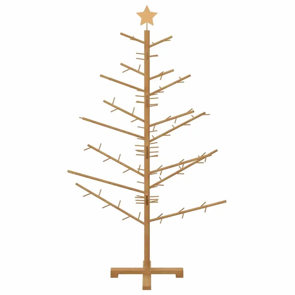 Albero di Natale in legno con supporto Marrone 150 cm