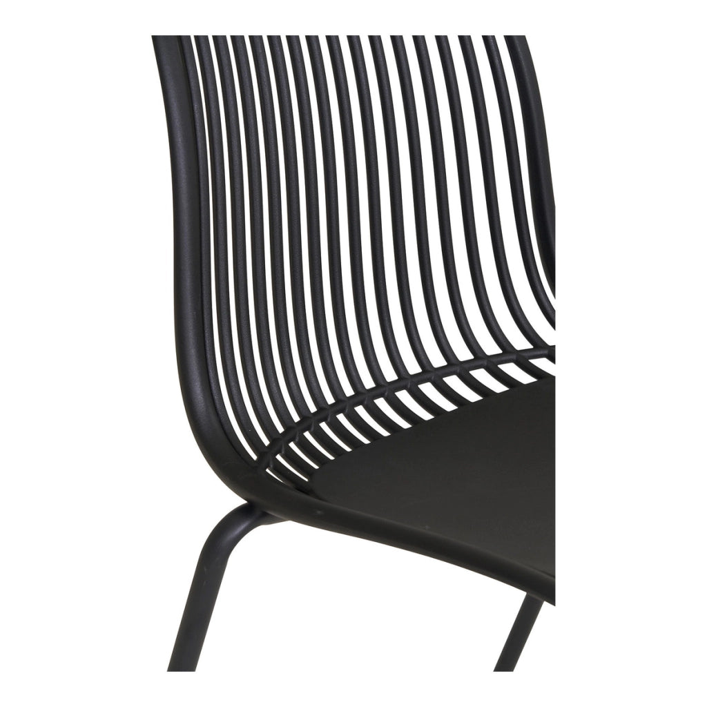 Set di 4 Sedie da Giardino Branson, Nero, Plastica, 55x46,5x82 cm