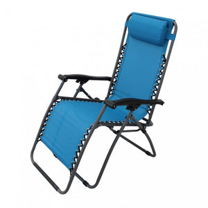 Sedia Sdraio Zero Gravity Reclinabile Pieghevole 88x65x110 h cm in Textilene Blu