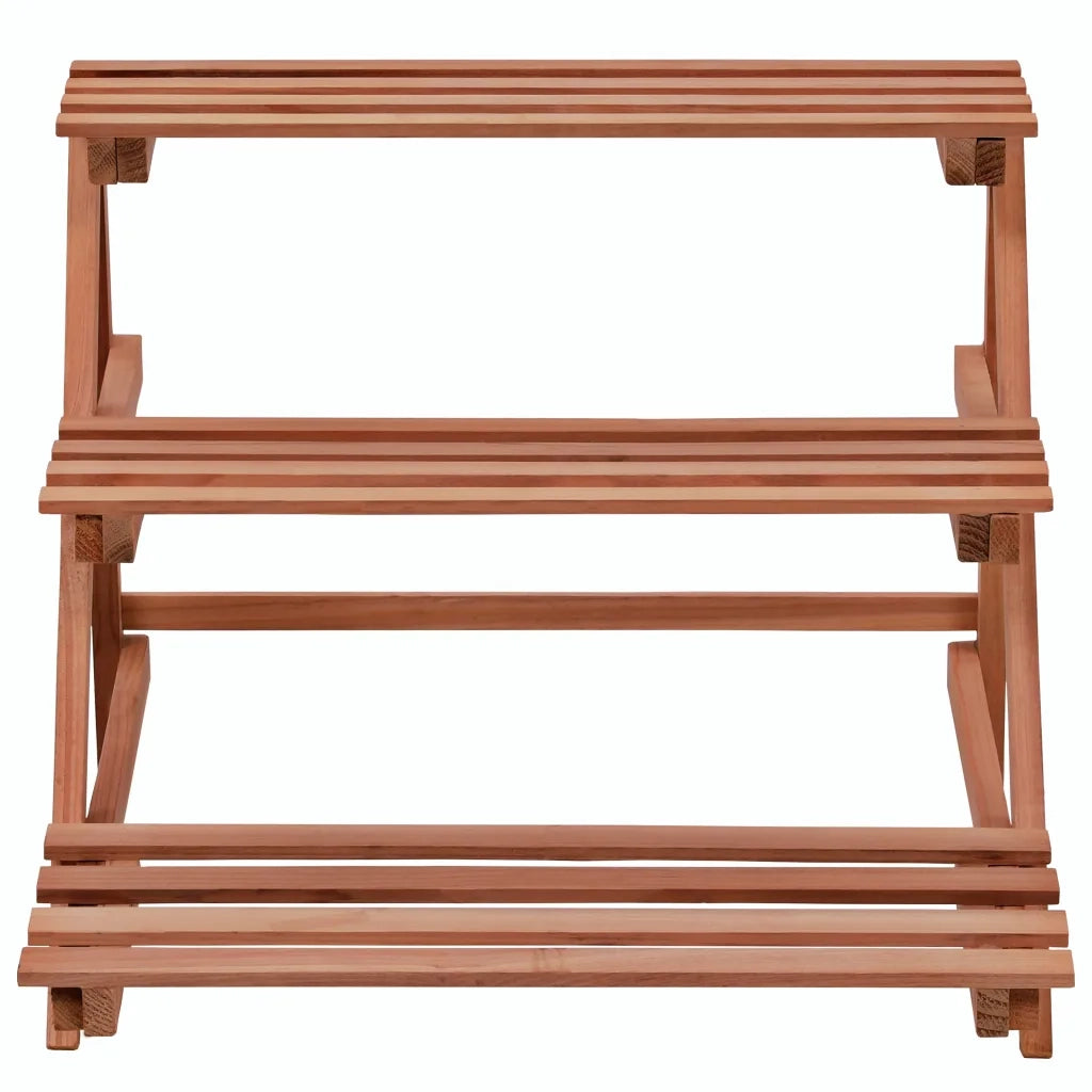 Piedistallo per Piante a 3 Mensole in Legno di Cedro 48x45x40cm 246436