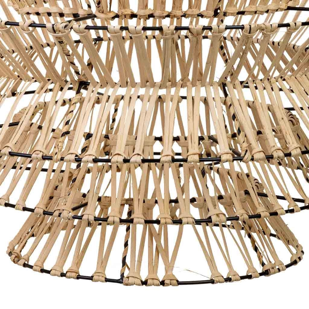 Lampada soffitto rafia e metallo marrone 51x51x46h cm