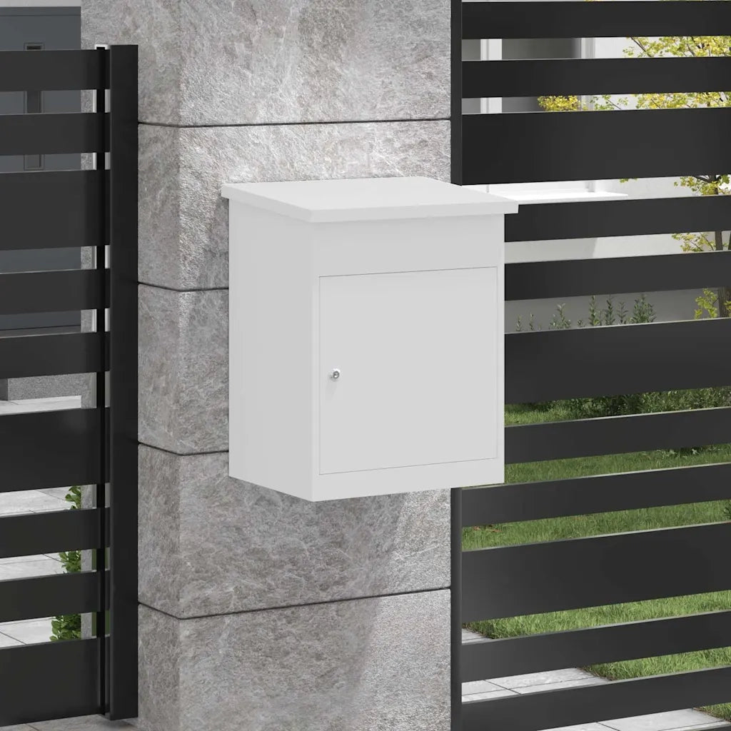 Cassetta per pacchi con porta Bianco 47.5 x 38 x 59 cm Acciaio 874941