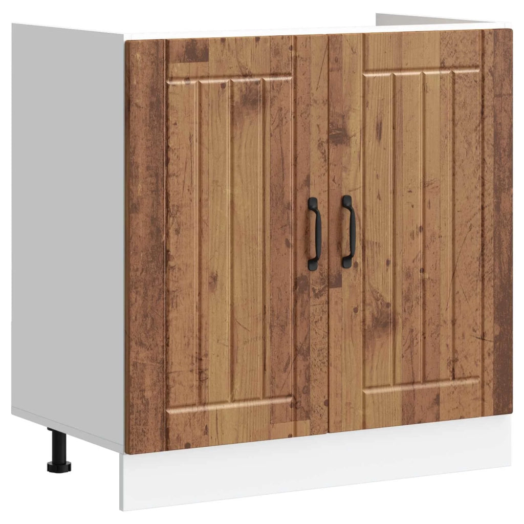 Mobiletto per lavabo Lucca 2 pz Legno vecchio 3315019