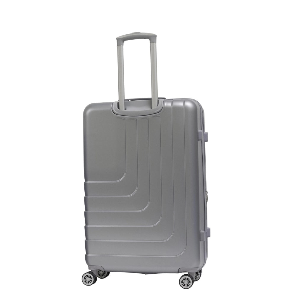 Trolley valigia in ABS rigido espandibile, 4 doppie ruote silver 75x45x29cm Natan