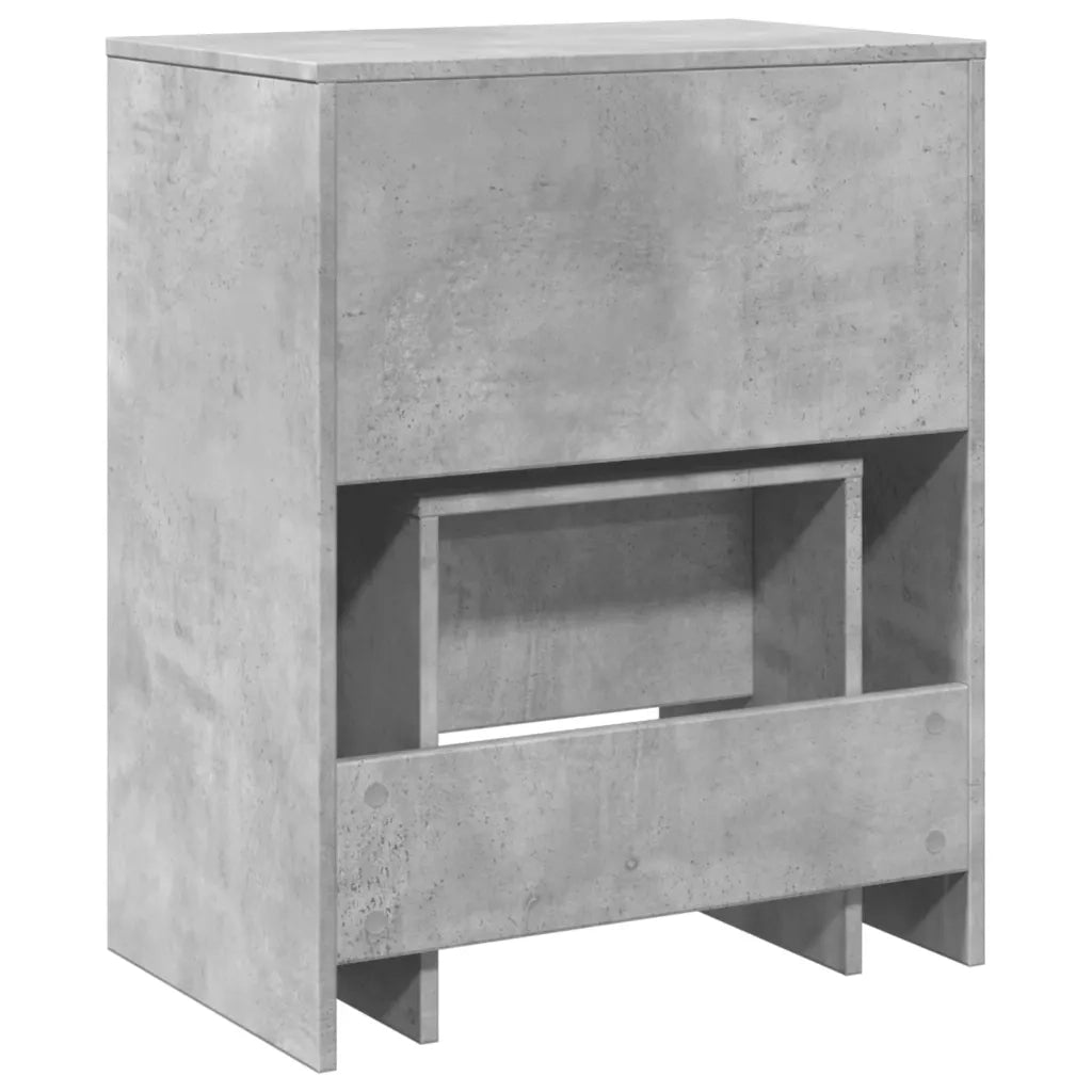 Toeletta e Sgabello Grigio Cemento 60x40x113,5 cm