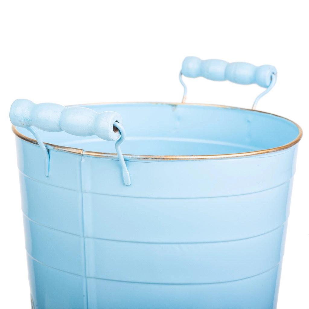 Vaso in metallo blu 24xd19x30/32,5hb:13