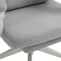 Sedia da Ufficio Ergonomica, Sedia da Scrivania con Rotelle, Cuscino Lombare, Poggiatesta e Poggiapiedi Estraibile, Grigia 62x68x117-127cm