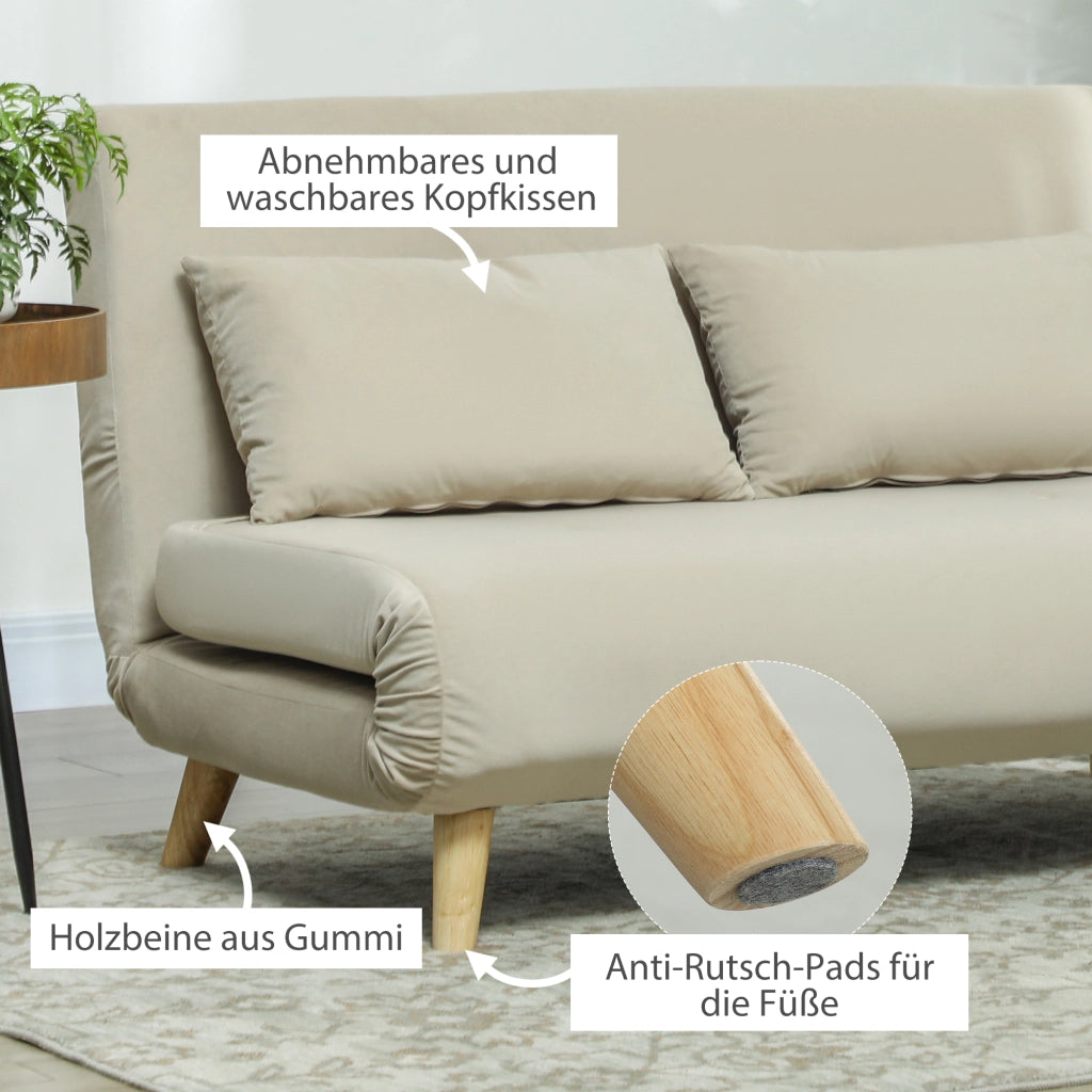 Divano letto Relaxsofa ¨C zephmum ¨C velluto beige 130x78x79