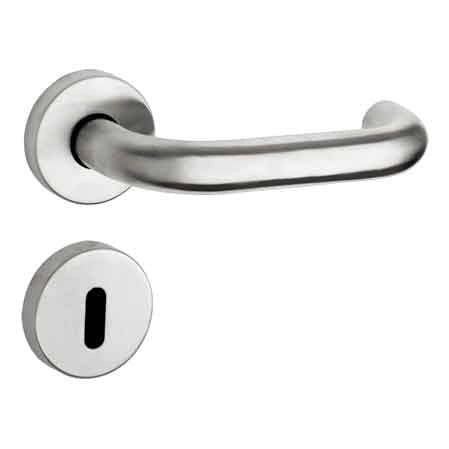 MANIGLIA INOX 'SPAGNA' CON ROSETTA E BOCCHETTA Col. Inox satinato - FIMET MANIGLIE
