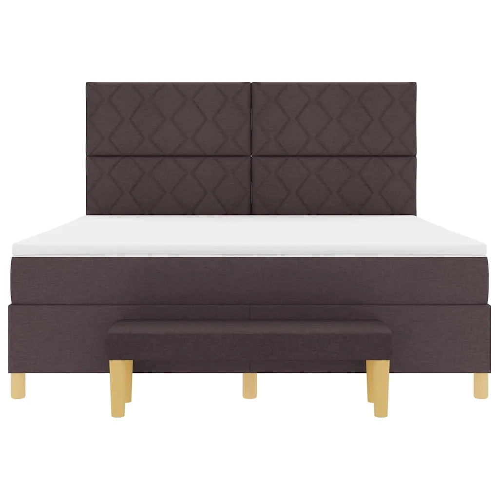 Letto a molle con materasso Marrone Scuro 180 x 200 cm Tessuto 3344397
