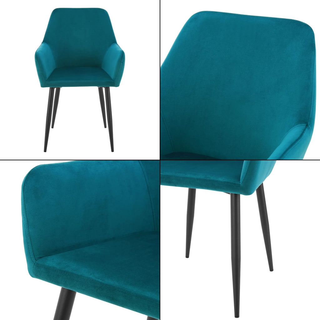 Set di 6 sedie da pranzo 86 x 57 x 56 cm blu turchese 03_0009900