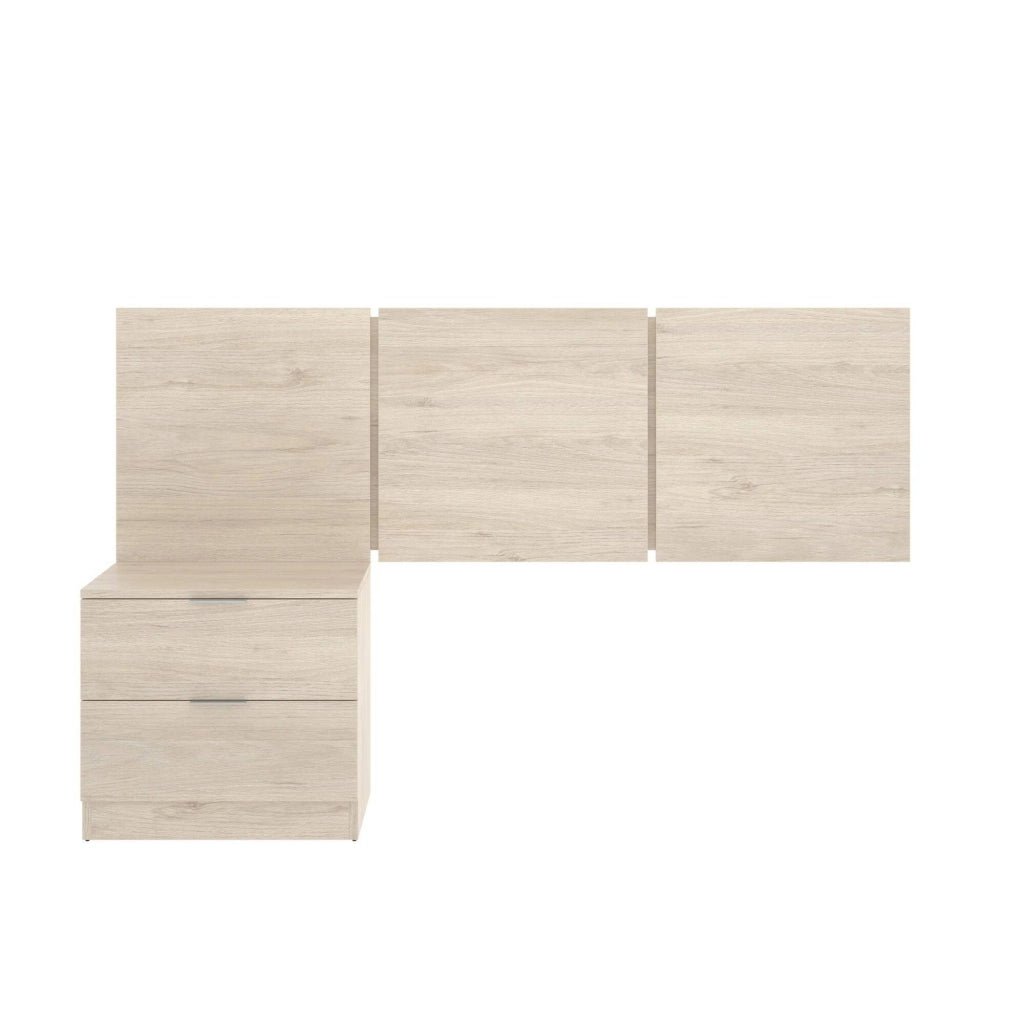 Testiera letto Chanhom, Spalliera, Testata per camera da letto, Poggiatesta, 157x34 h96 cm, Rovere