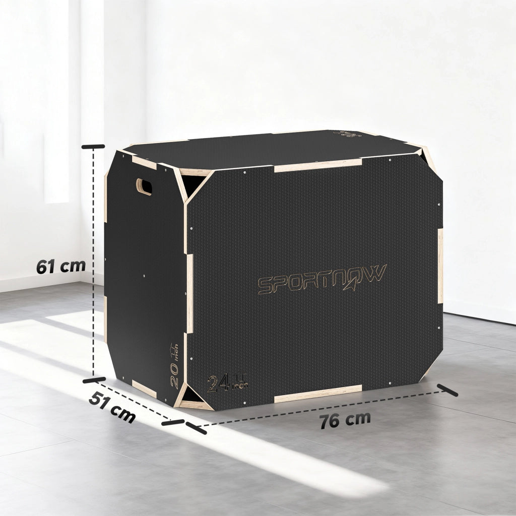 Contenitore 3 in 1 per Allenamento ¨C zephmum ¨C Legno 76x61x51 cm Nero